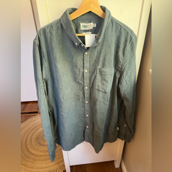 Wellen Other - NWT Wellen Teal Corduroy Button Down Shirt. 100% Cotton. Size XL. Slim Fit.